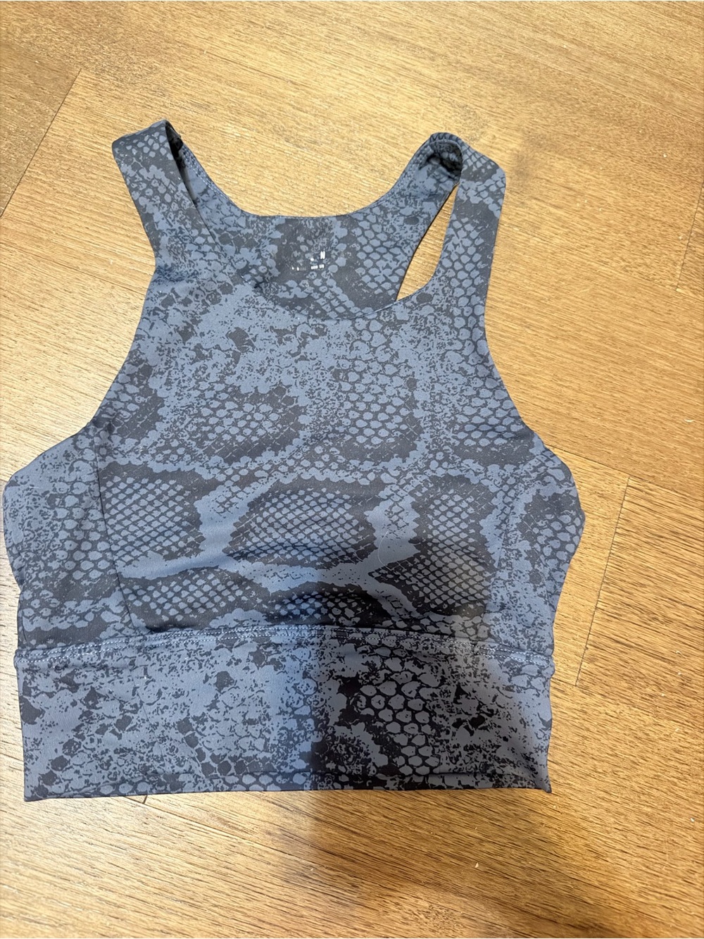 AllFenix Blue and Black Patterned Sports Bra/Tank